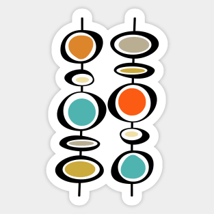 Colorful Hanging Circles Mid Century Retro Sticker